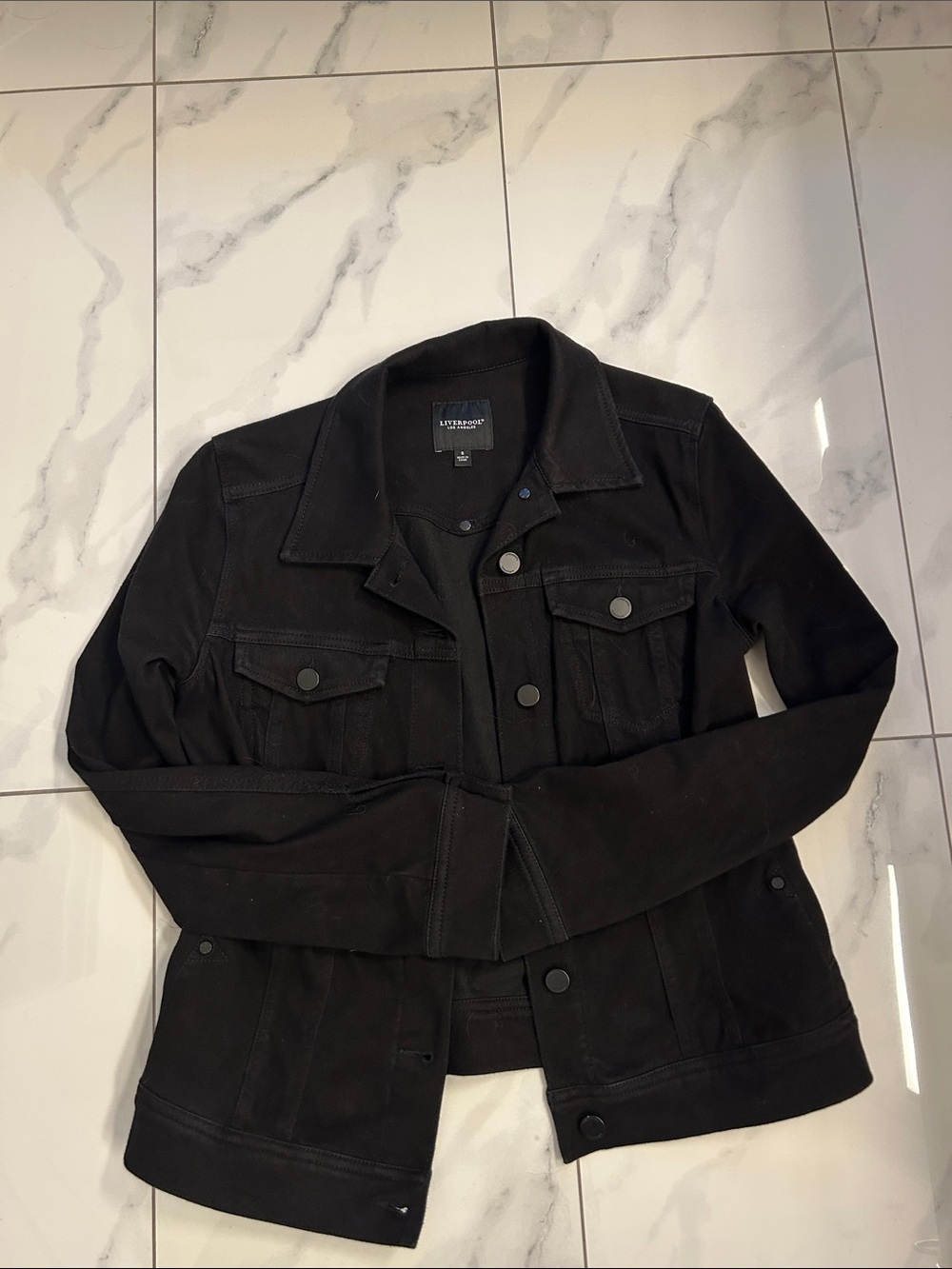 Liverpool super stretch black denim jacket